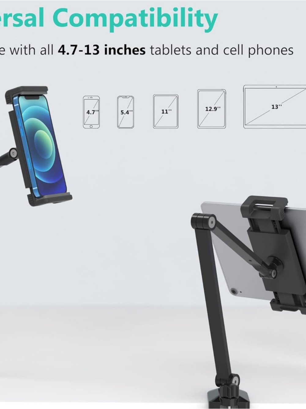 Inifispce Multi-Angle Adjustable Tablet Stand, Compatible with 4.7''-13'' Screen